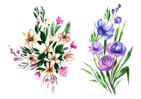 Wedding decorative flowers set designのイラスト素材