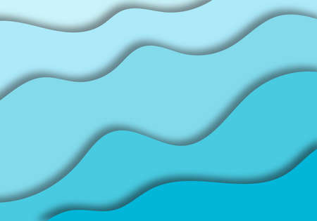 Paper style sea waves world ocean day backgroundのイラスト素材