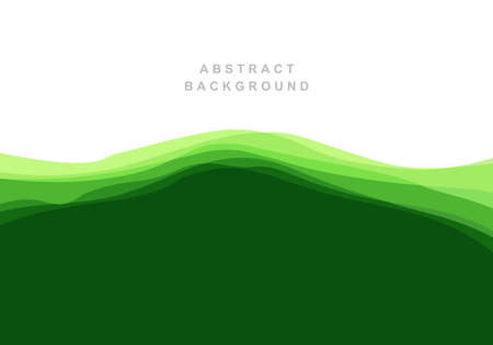 Modern flowing ripples green wave backgroundのイラスト素材