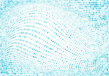 Abstract colorful blue dotted flowing wave backgroundのイラスト素材