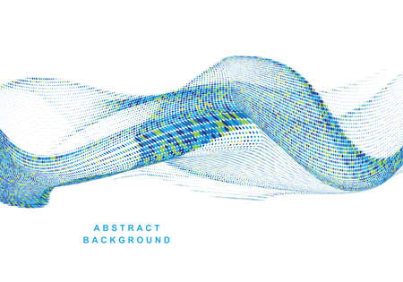 Modern colorful flowing dotted technology wave backgroundのイラスト素材