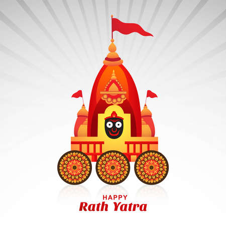 Ratha Yatra of Lord Jagannath celebration card backgroundのイラスト素材