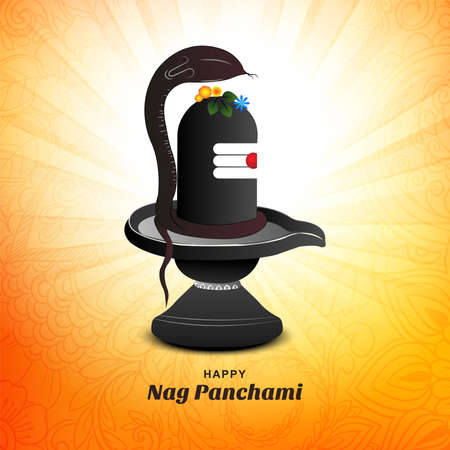 Beautiful nag panchami card on indian festival celebration backgroundのイラスト素材