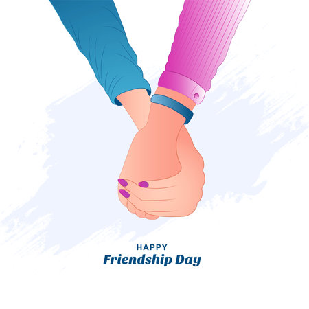 Beautiful card for friendship day with holding promise hand designのイラスト素材