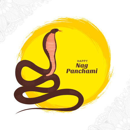 Beautiful nag panchami card on indian festival celebration backgroundのイラスト素材