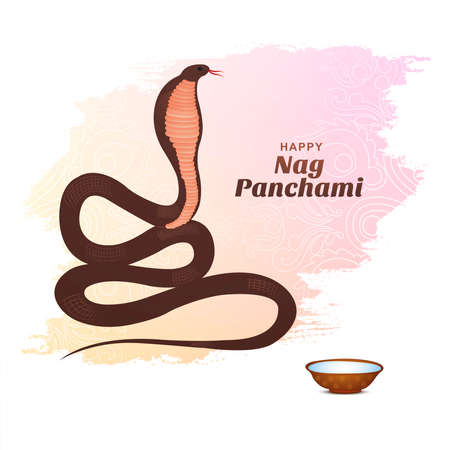 Happy nag panchami indian festival card backgroundのイラスト素材