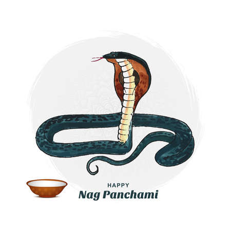 Nag panchami card on indian festival celebration designのイラスト素材