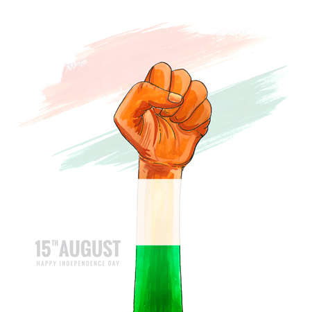Happy independence day tricolor holding hand backgroundのイラスト素材