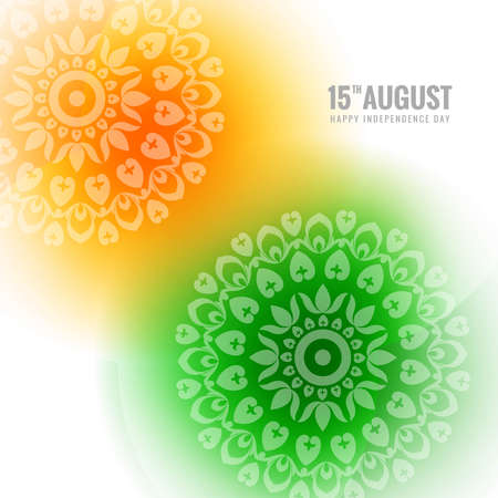 Beautiful tricolor mandala with indian flag celebration card backgroundのイラスト素材