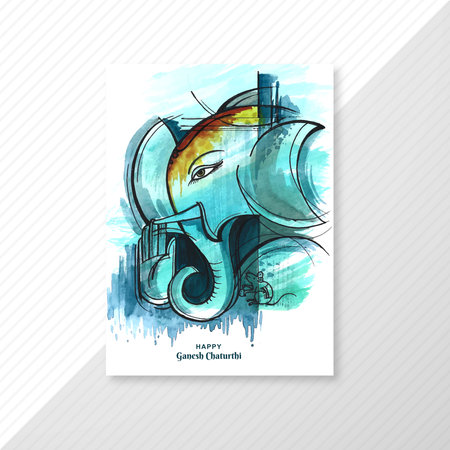 Festival of ganesh chaturthi celebration brochure backgroundのイラスト素材