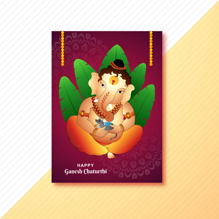 Traditional happy ganesh chaturthi festival celebration brochure backgroundのイラスト素材