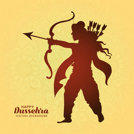Happy dussehra festival illustration holiday card backgroundのイラスト素材
