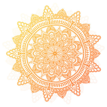 Decorative colorful mandala on white backgroundのイラスト素材