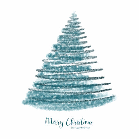 Elegant christmas tree card on white backgroundのイラスト素材