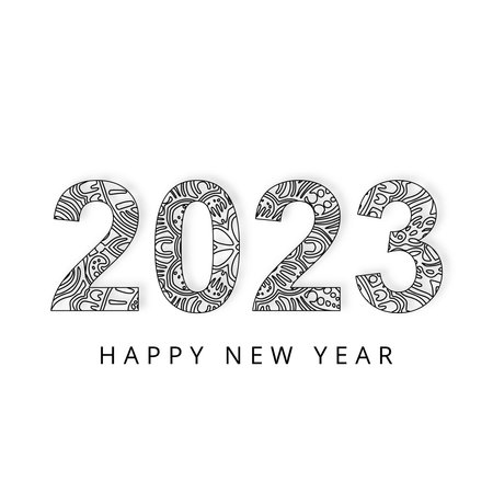 Greeting card happy new year text 2023 celebration backgroundのイラスト素材