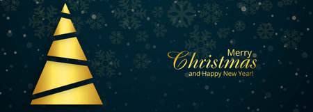 Merry christmas tree banner card backgroundのイラスト素材