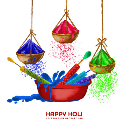 Happy Holi with background color festival of indiaのイラスト素材