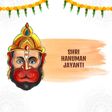 Hanuman jayanti celebration greeting card backgroundのイラスト素材