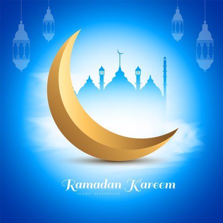 Ramadan kareem greeting card for muslim holiday backgroundのイラスト素材