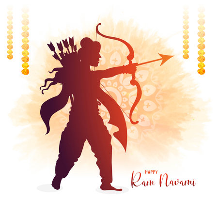 Lord shree ram navami festival wishes card backgroundのイラスト素材