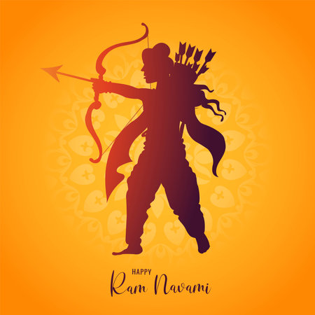 Lord shree ram navami festival wishes card backgroundのイラスト素材