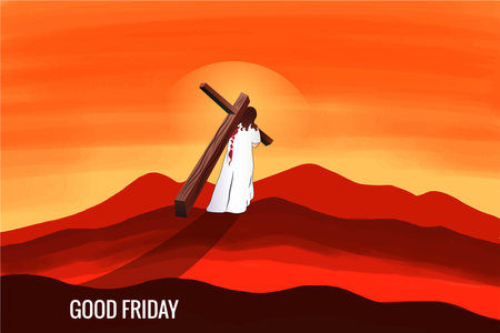 Good friday background concept with jesus cross card backgroundのイラスト素材