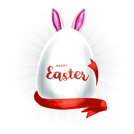 Happy easter illustration holiday card backgroundのイラスト素材