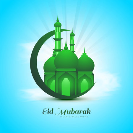 Islamic eid mubarak card holiday backgroundのイラスト素材