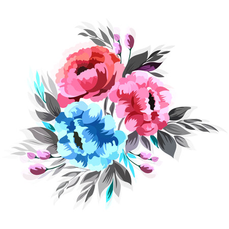 Beautiful wedding bunch floral card illustration designのイラスト素材