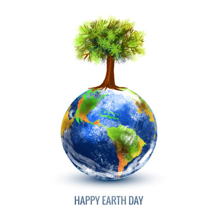 Happy earth day eco friendly concept designのイラスト素材