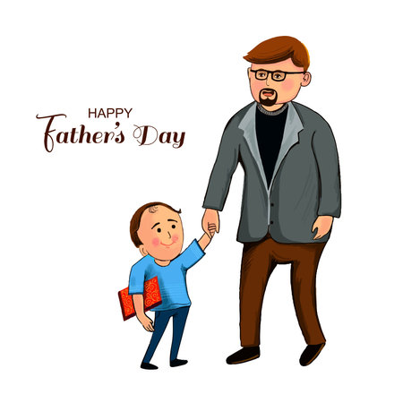 Happy father's day with a son celebration card backgroundのイラスト素材