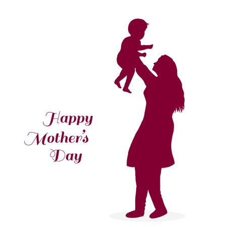 Beautiful mothers day for woman and child love greeting card backgroundのイラスト素材