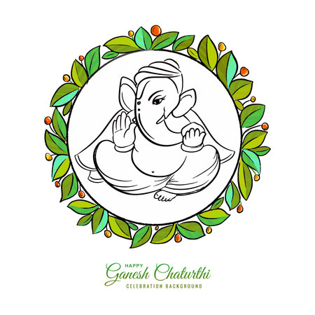 Lord ganpati on ganesh chaturthi celebration holiday card backgroundのイラスト素材