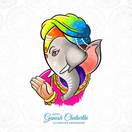 Happy ganesh chaturthi festival of india greeting card backgroundのイラスト素材