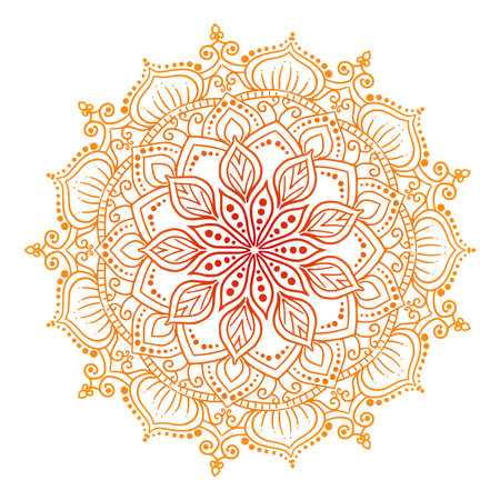 Decorative golden mandala on white backgroundのイラスト素材