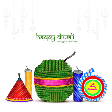 Diwali crackers festival holiday card backgroundのイラスト素材