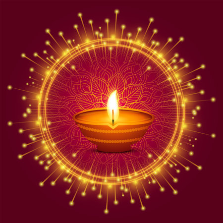 Decorative happy diwali festival card backgroundのイラスト素材