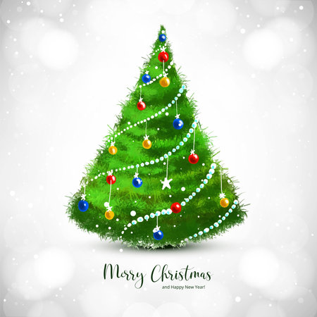 Beautiful shining christmas tree card backgroundのイラスト素材