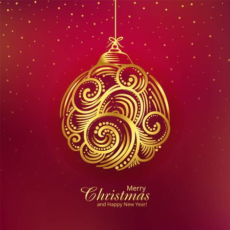 Elegant decorative floral christmas golden ball backgropundのイラスト素材