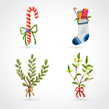 Beautiful christmas elements set designのイラスト素材