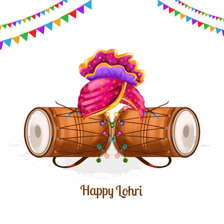 Happy Lohri holiday background for punjabi festival designのイラスト素材