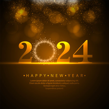 Happy new year 2024 greeting card designのイラスト素材