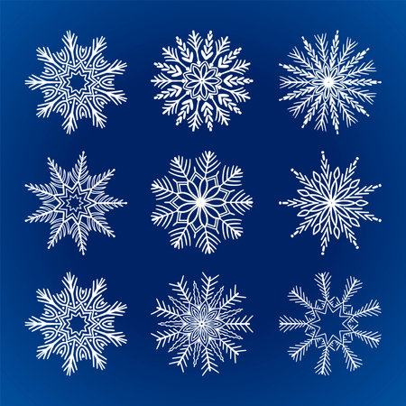 Set of snowflakes christmas backgroundのイラスト素材