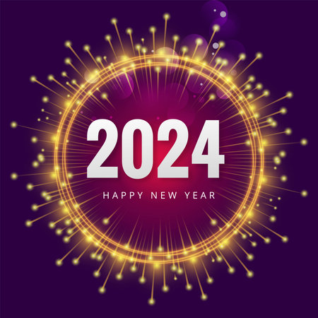 Greeting happy new year 2024 backgroundのイラスト素材