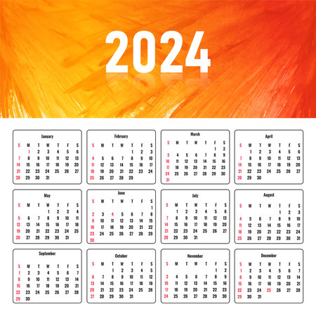 Abstract 2024 calendar template designのイラスト素材
