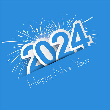Happy new year 2024 text for celebration card backgroundのイラスト素材