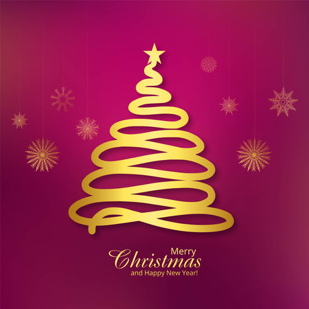 Beautiful merry christmas tree card holiday backgroundのイラスト素材