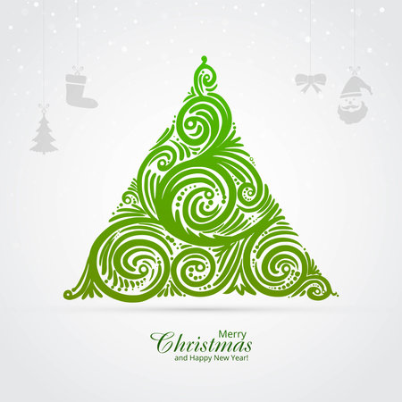Creative christmas tree holiday card backgroundのイラスト素材