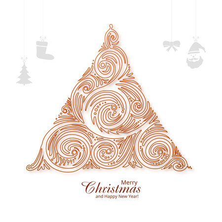 Creative christmas tree holiday card backgroundのイラスト素材