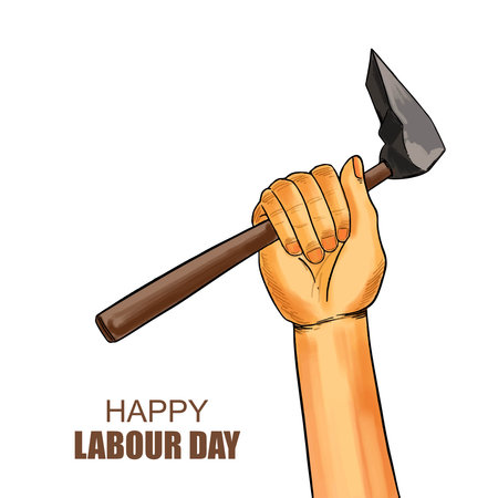 Labour day 1st may celebration card designのイラスト素材